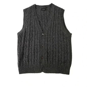 Savile Row | Vintage Dark Gray 100% Shetland Wool Sweater Vest Size L